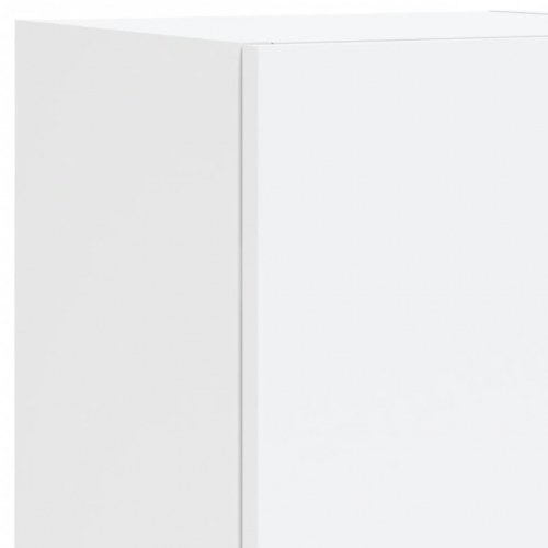 Væghængt tv-møbel 6 dele med LED-lys hvid