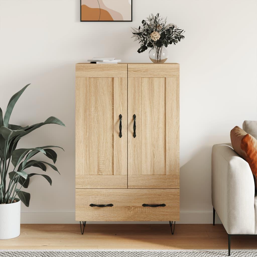 Skab med skuffe 69,5 × 31 × 115 cm - konstrueret træ i sonoma-eg