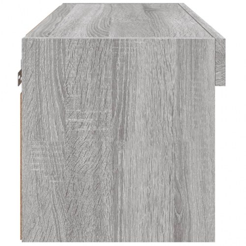 Tv-bord 60×30×30 cm med RGB LED-lys - grå sonoma-eg, væghængt