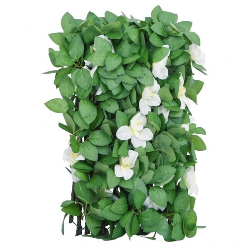 Udvideligt espalier med kunstig vedbend 180×30 cm - grøn