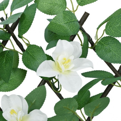 Udvideligt espalier med kunstig vedbend 180×30 cm - grøn