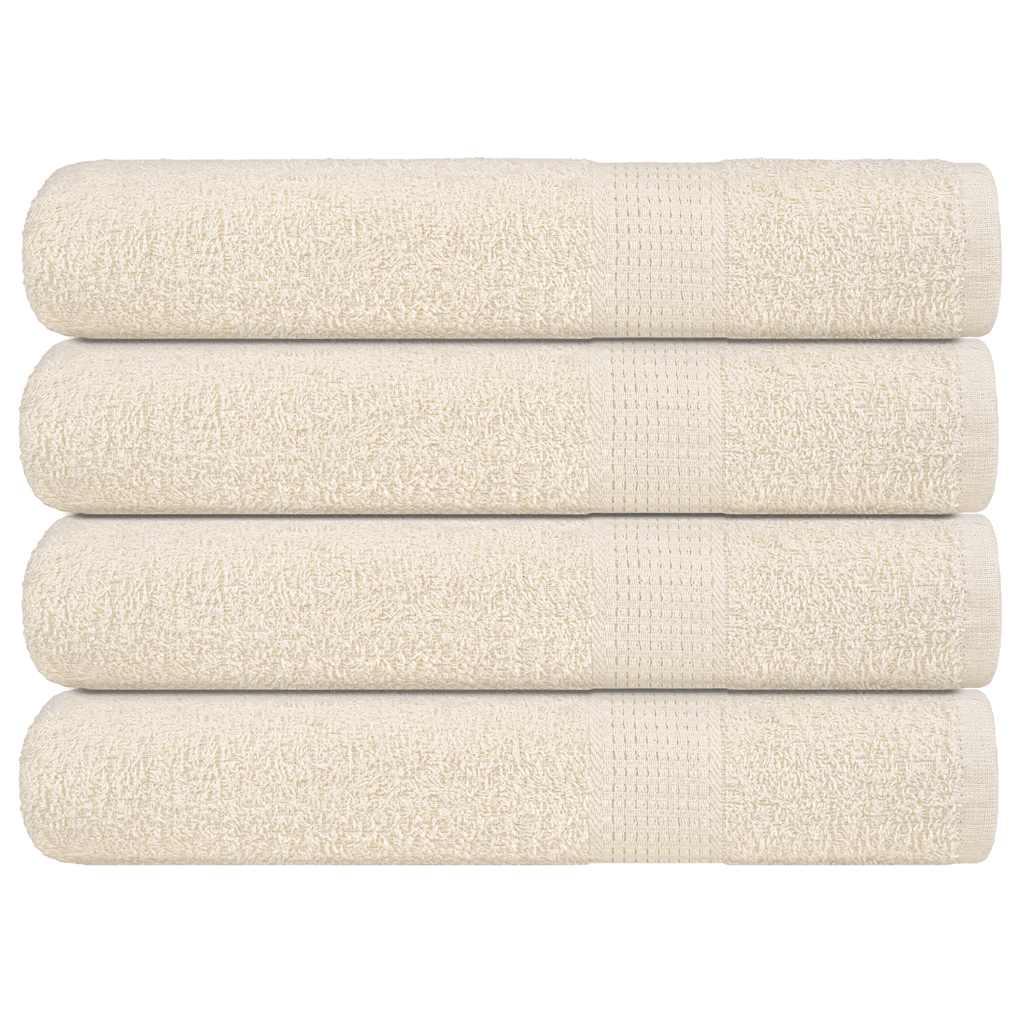 Håndklæder 4 stk. 100x200 cm 360 g/m2 100 % bomuld cremefarvet