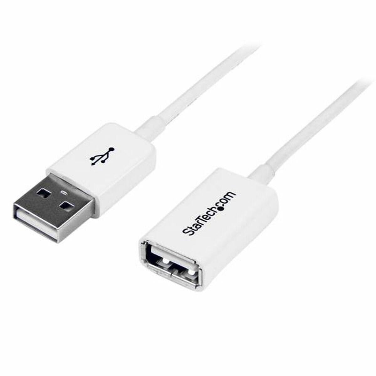 StarTech.com 1m White USB 2.0 Extension Cable Cord - A to A - USB Male to Female Cable - 1x USB A (M), 1x USB A (F) - White, 1 meter (USBEXTPAA1MW)