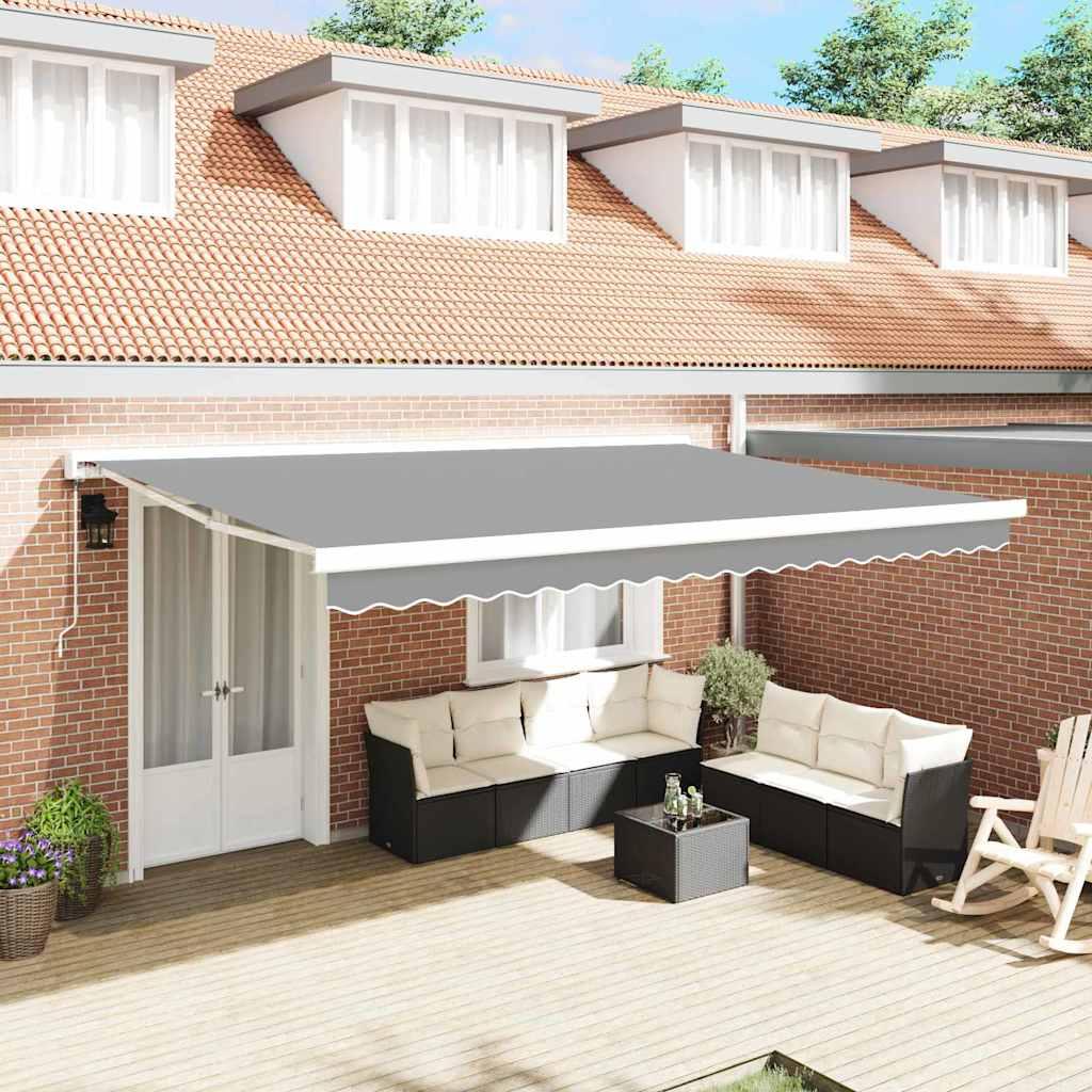 Markise Hvid 5 x 3 m Metal