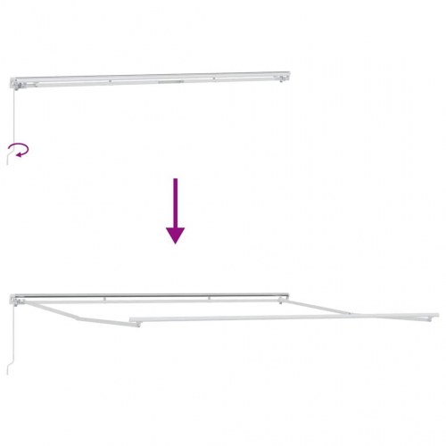 Markise Hvid 4 × 3,5 m Metal