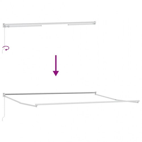 Markise Hvid 5 x 3 m Metal