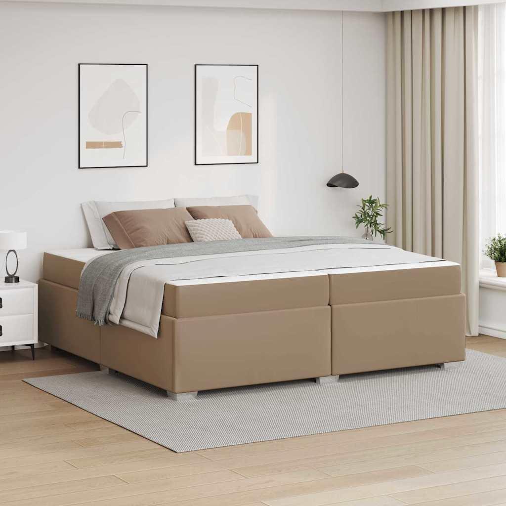 Sengestel med madras 200 x 200 cm i stof - cappuccino