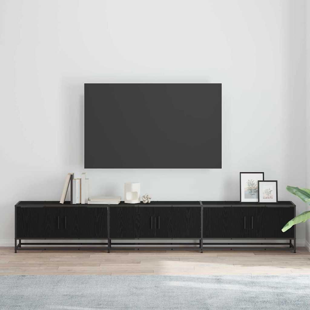 TV-skab Sort eg 240 x 35 x 41 cm Konstrueret træ