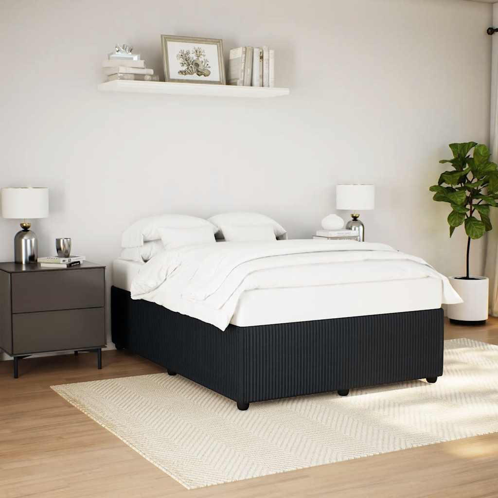 Sengeramme uden madras Sort 140x200 cm Fløjl