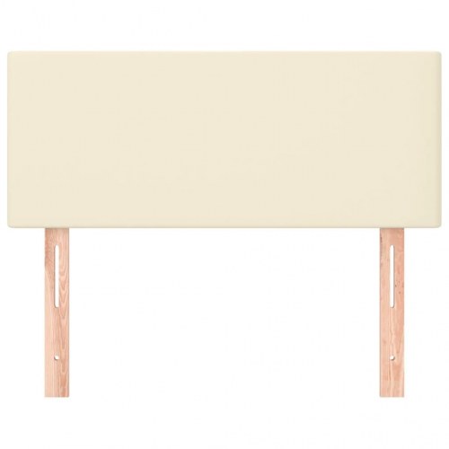 Sengegavl 90x5x78/88 cm kunstlæder cremefarvet