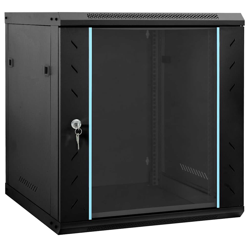 Netværksskab med opbevaring Sort 60 x 45 x 65 cm Stål