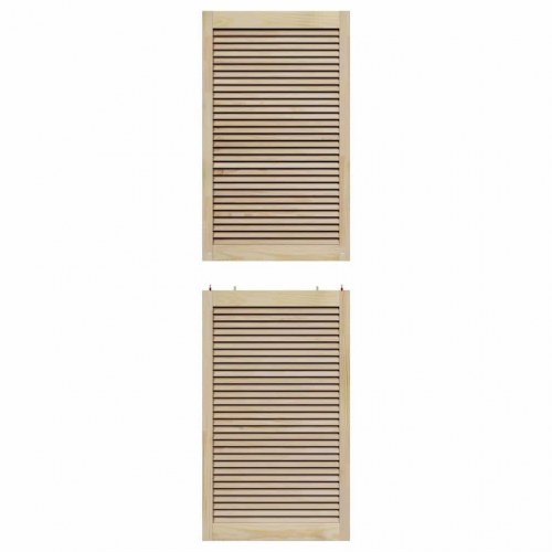 Skabsdøre - 2 stk natur, massiv fyrretræ 201 × 59,5 cm