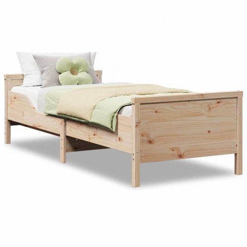 Sengestel med hovedgærde 80 x 200 cm - brun