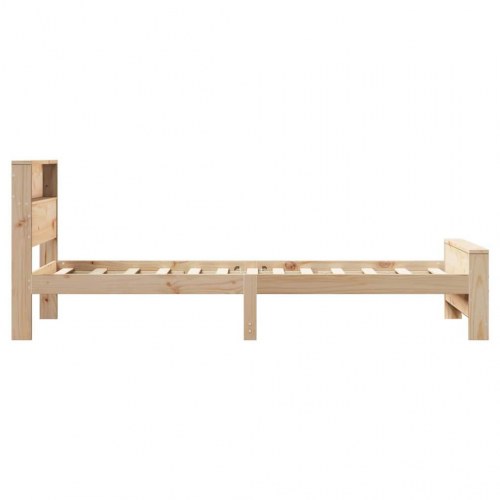Sengestel med hylde - brun - 80 x 200 cm