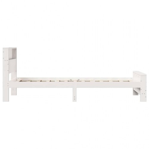 Sengestel med hylde - hvid 80 x 200 cm