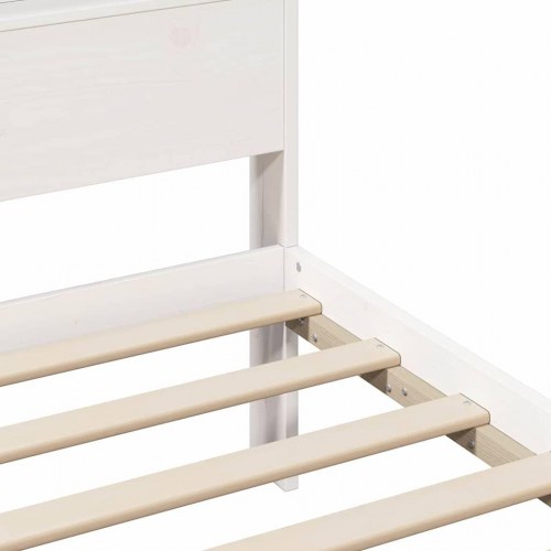 Sengestel med hylde - hvid 80 x 200 cm