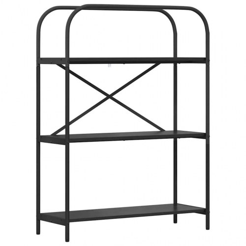 Bogreol med 3 hylder 80 x 30 x 109 cm - sort eg