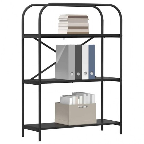 Bogreol med 3 hylder 80 x 30 x 109 cm - sort eg