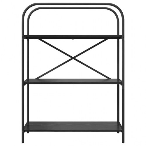 Bogreol med 3 hylder 80 x 30 x 109 cm - sort eg