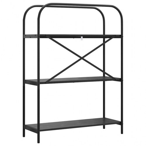 Bogreol med 3 hylder 80 x 30 x 109 cm - sort eg