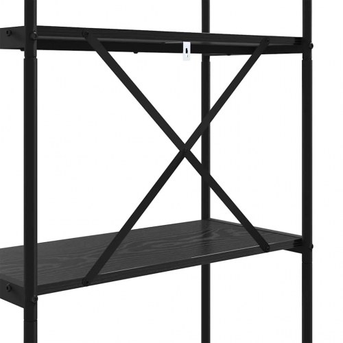 Bogreol med 3 hylder 80 x 30 x 109 cm - sort eg