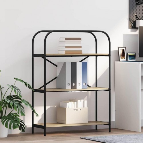 Bogreol med 3 hylder 80 x 30 x 109 cm - sonoma eg