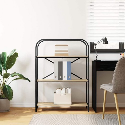 Bogreol med 3 hylder 80 x 30 x 109 cm - sonoma eg