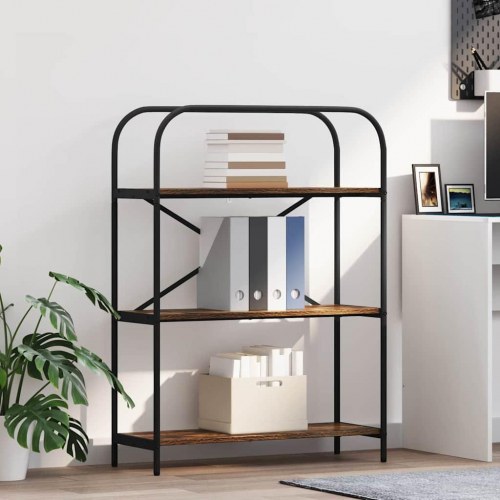 Bogreol med 3 hylder 80 x 30 x 109 cm - røget eg