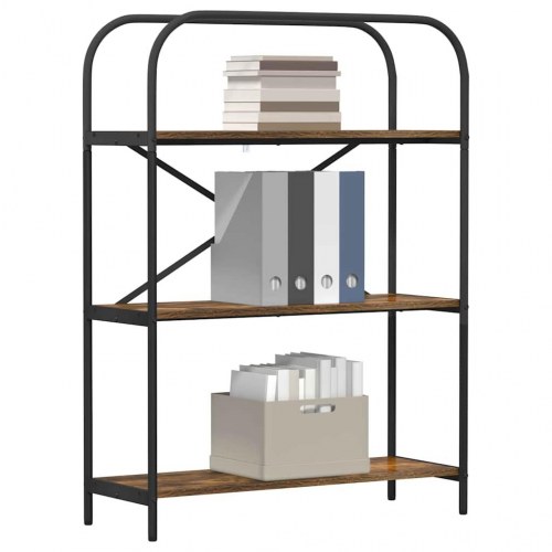 Bogreol med 3 hylder 80 x 30 x 109 cm - røget eg
