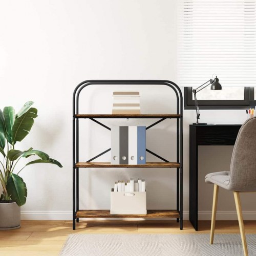 Bogreol med 3 hylder 80 x 30 x 109 cm - røget eg