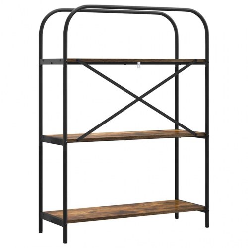 Bogreol med 3 hylder 80 x 30 x 109 cm - røget eg