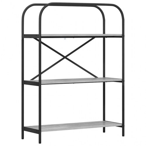 Bogreol med 3 hylder 80 x 30 x 109 cm - Grå sonoma