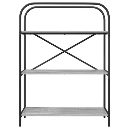 Bogreol med 3 hylder 80 x 30 x 109 cm - Grå sonoma