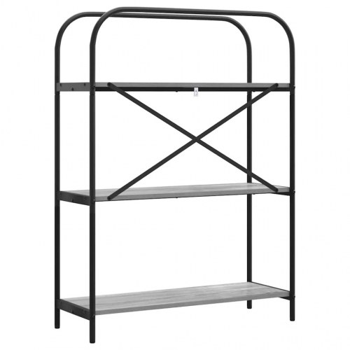 Bogreol med 3 hylder 80 x 30 x 109 cm - Grå sonoma