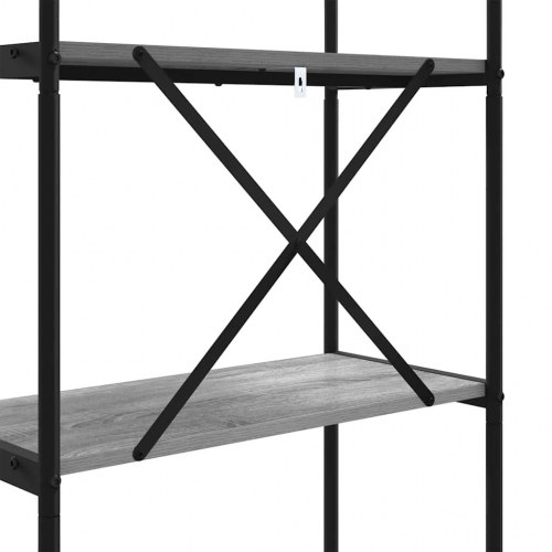 Bogreol med 3 hylder 80 x 30 x 109 cm - Grå sonoma