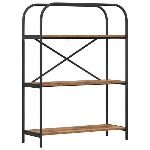Bogreol med 3 hylder 80 x 30 x 109 cm - gammelt træ