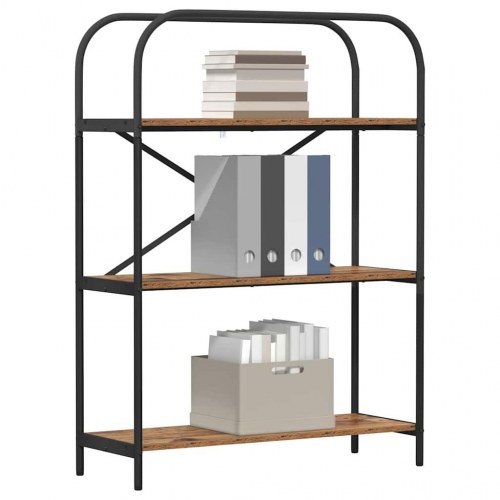 Bogreol med 3 hylder 80 x 30 x 109 cm - gammelt træ