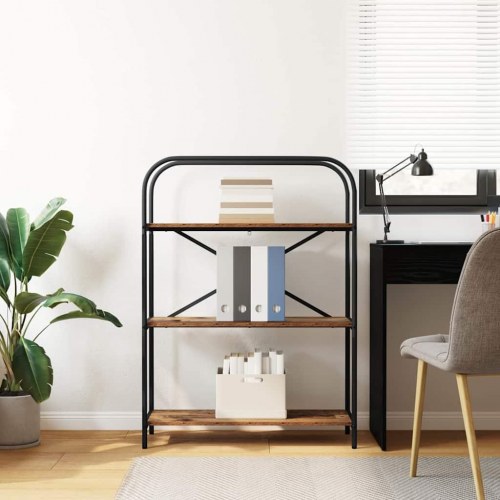 Bogreol med 3 hylder 80 x 30 x 109 cm - gammelt træ