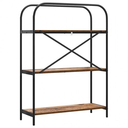 Bogreol med 3 hylder 80 x 30 x 109 cm - gammelt træ
