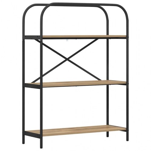 Bogreol med 3 hylder 80 x 30 x 109 cm - artisan egetræ