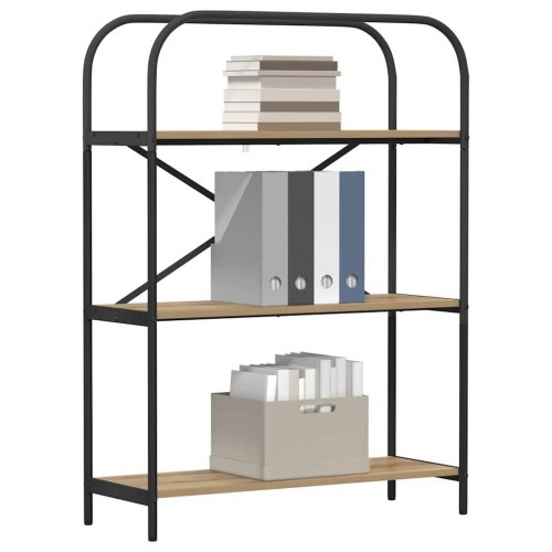 Bogreol med 3 hylder 80 x 30 x 109 cm - artisan egetræ