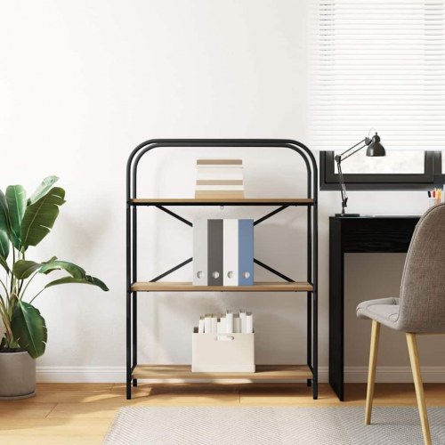 Bogreol med 3 hylder 80 x 30 x 109 cm - artisan egetræ