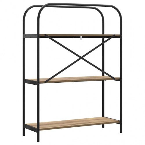 Bogreol med 3 hylder 80 x 30 x 109 cm - artisan egetræ