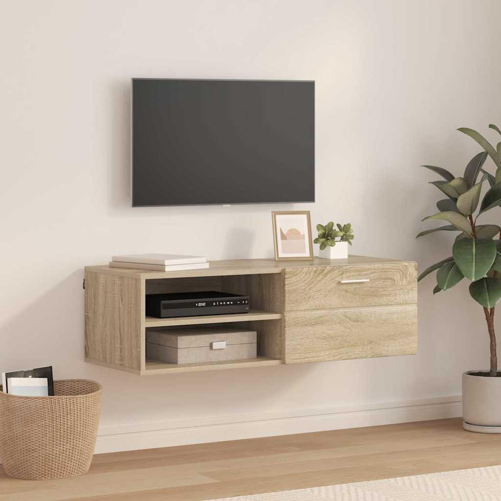 TV-skab med skuffe Sonoma-eg 100.5 x 39 x 30 cm Konstrueret træ