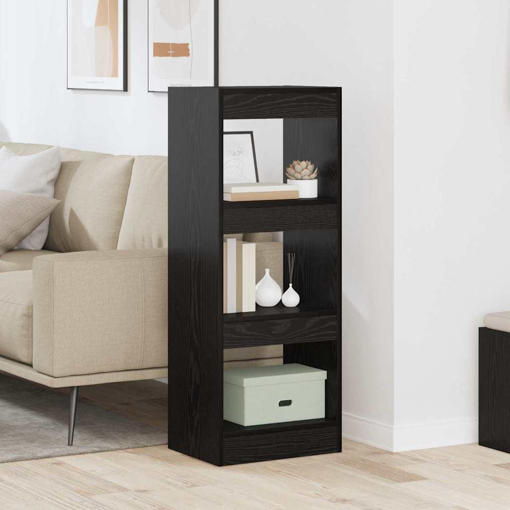 Bogskab Sort eg 37 x 30 x 103 cm Konstrueret træ