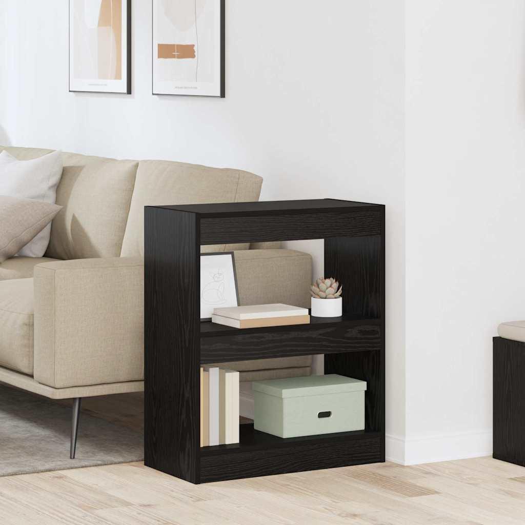 Bogskab Sort eg 60 x 30 x 72 cm Konstrueret træ