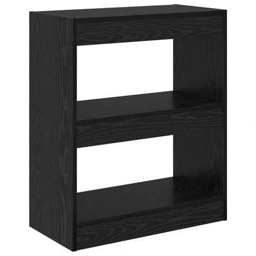 Bogskab med 2 niveauer - sort eg, 60 x 30 x 72 cm