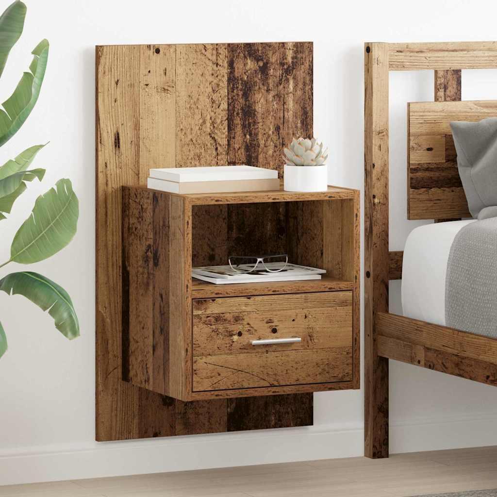 Sengeskab 2 stk Gammelt træ 48,5 x 32,5 x 80 cm Konstrueret træ