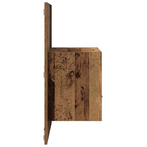 Væghængt natbord 2 stk. - gammelt træ 50 x 32,5 x 80 cm