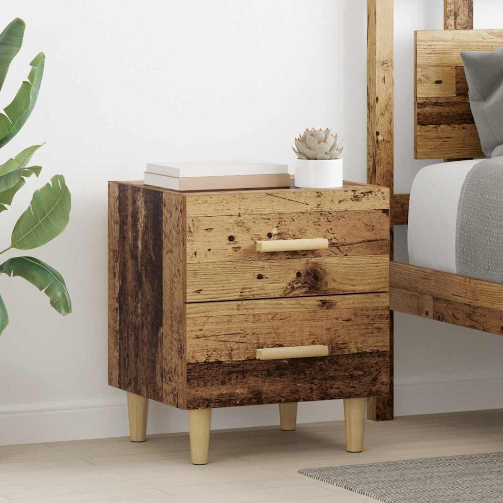 Sengeskab 2 stk Gammelt træ 40 x 35 x 47,5 cm Konstrueret træ